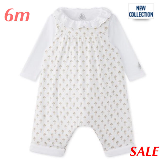 PETIT BATEAU(プチバトー)の☆SALE☆ 新品 プチバトー♡  ボディ&サロペットセット 6m 67cm キッズ/ベビー/マタニティのベビー服(~85cm)(ロンパース)の商品写真