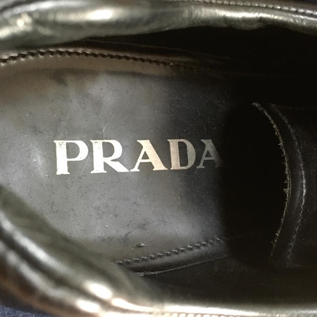 PRADA(プラダ)のPRADA レザーシューズ ラバーソール 11ss エスパドリーユ 黒 メンズの靴/シューズ(ドレス/ビジネス)の商品写真