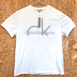 カルバンクライン(Calvin Klein)のメッシュ切り替え ♪ カルバン クライン ビッグロゴ Tシャツ XL 白(Tシャツ/カットソー(半袖/袖なし))