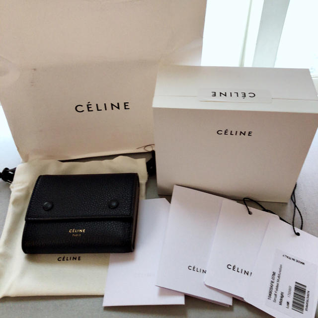 celine(セリーヌ)のCELINE セリーヌ 希少限定カラー ミッドナイト 三つ折り財布 レディースのファッション小物(財布)の商品写真