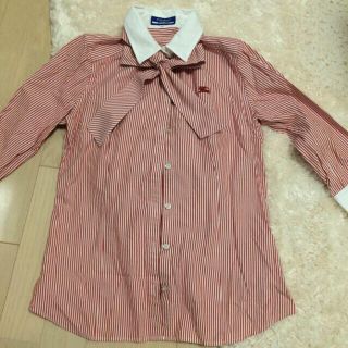 バーバリー(BURBERRY)の赤ストライプ七分袖シャツ♡(カットソー(長袖/七分))