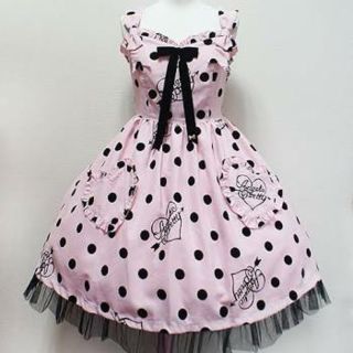 アンジェリックプリティー(Angelic Pretty)のAngeli Pretty Dolly Dot ジャンスカ(ひざ丈ワンピース)