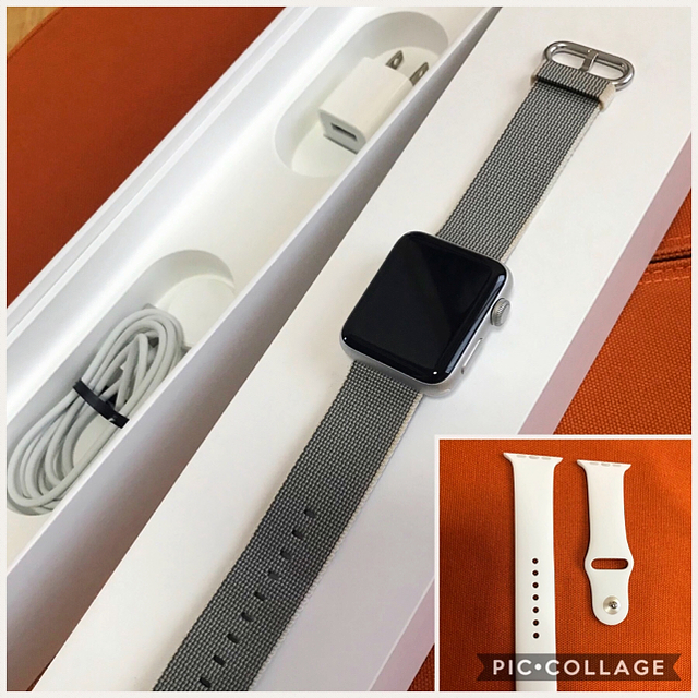 Apple Watch(アップルウォッチ)のふりる様【バンド2本】AppleWatchシリーズ2 42 アルミ シルバー スマホ/家電/カメラのスマホアクセサリー(その他)の商品写真