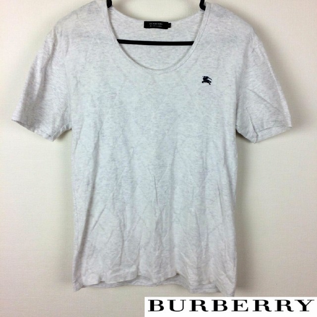 BURBERRY BLACK LABEL(バーバリーブラックレーベル)の美品 BURBERRY BLACK LABEL 半袖Tシャツ アーガイル柄 2 メンズのトップス(Tシャツ/カットソー(半袖/袖なし))の商品写真
