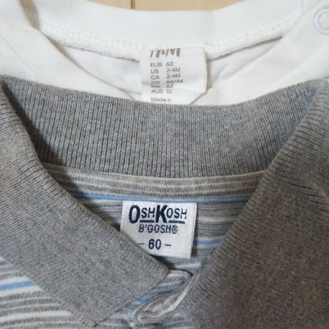 OshKosh(オシュコシュ)のOshkosh H&M　半袖ロンパース カバーオール 60〜70 キッズ/ベビー/マタニティのベビー服(~85cm)(ロンパース)の商品写真
