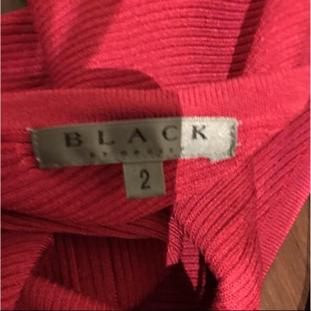 BLACK by moussy(ブラックバイマウジー)のブラックバイマウジー ボルドー サマーニット サイズ2 Mサイズ 細身 きれいめ レディースのトップス(カットソー(半袖/袖なし))の商品写真