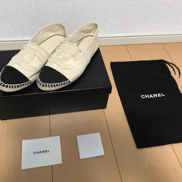 CHANEL シャネル エスパドリーユ 38 スリッポン - スリッポン/モカシン