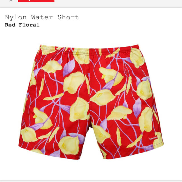Supreme Nylon Water Short Red Floral Supreme Nylon Water Short Red Floral