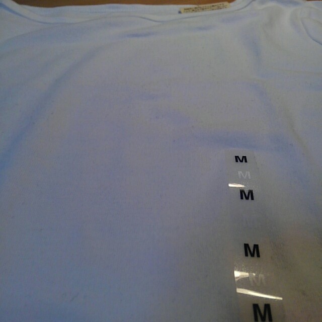 MUJI (無印良品)(ムジルシリョウヒン)の無印良品 オーガニックコットン ストレッチ ボートネック七分袖Tシャツ 白婦人М レディースのトップス(シャツ/ブラウス(長袖/七分))の商品写真