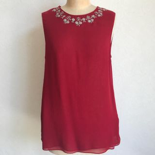 ザラ(ZARA)の【値下げ】ZARA BASIC ノースリーブブラウス シルク風(シャツ/ブラウス(半袖/袖なし))