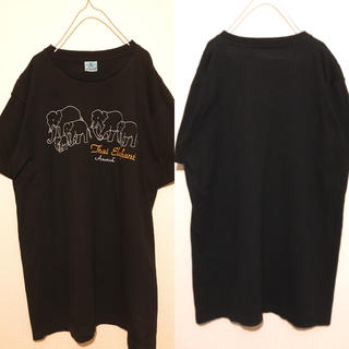 サンタモニカ(Santa Monica)のold 古着 エレファントＴシャツ ブラック(Tシャツ/カットソー(半袖/袖なし))