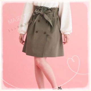 マジェスティックレゴン(MAJESTIC LEGON)の[MAJESTIC LEGON]トレンチ風ミニスカート＊美品(ミニスカート)