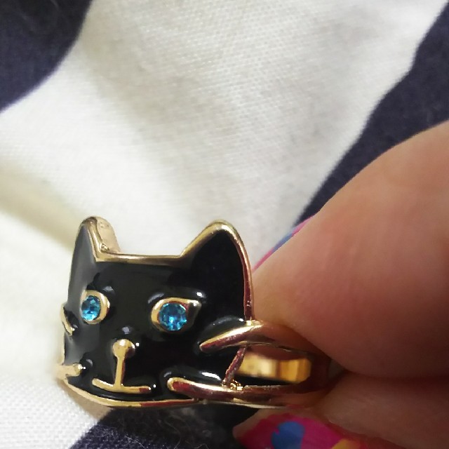 TSUMORI CHISATO(ツモリチサト)のにゃんこリング 黒猫 指輪 9号 レディースのアクセサリー(リング(指輪))の商品写真