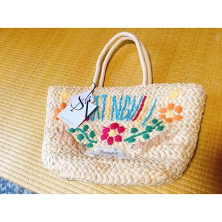 サミールナスリ(SMIR NASLI)の【新品】定価8558円 刺繍バスケットバッグ(かごバッグ/ストローバッグ)