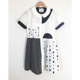 ボシュプルメット(bortsprungt)のMELANTRICK HEMLIGHET☆ 雫柄シャツワンピース(ひざ丈ワンピース)