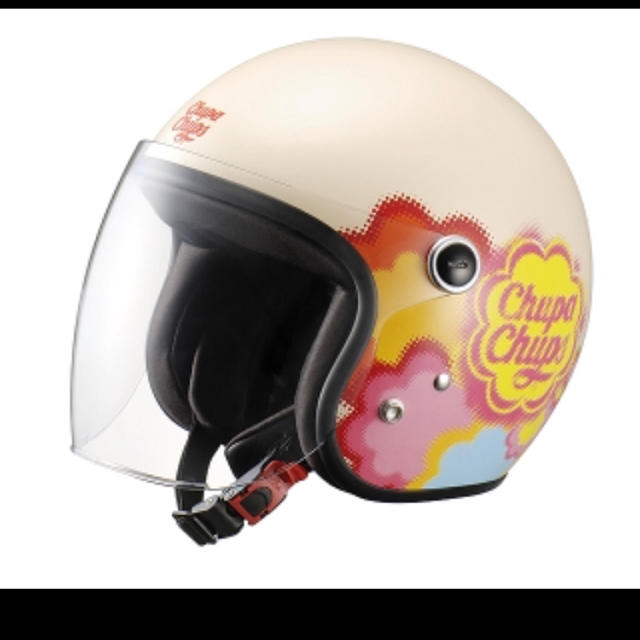 チュッパチャプス ヘルメット アイボリー 自動車/バイクのバイク(ヘルメット/シールド)の商品写真