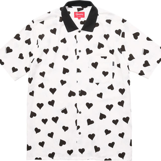 White XL Supreme Hearts Rayon Shirt
