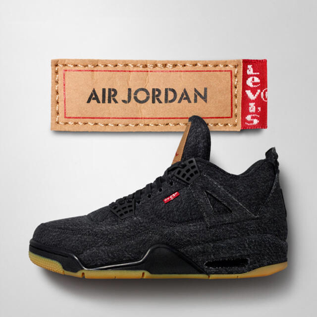 Jordan 4 × Levi’s BLACK DENIM 28cm US10