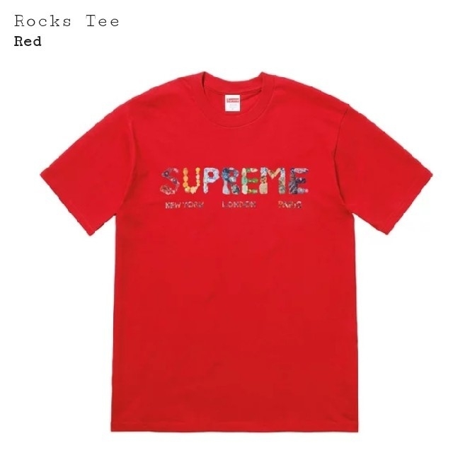 人気商品 Supreme - tee rocks supreme 赤 S Tシャツ/カットソー(半袖/袖なし)
