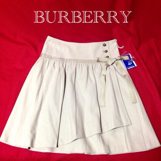 バーバリー(BURBERRY)の新品タグ付き シルク混巻きスカート(ひざ丈スカート)