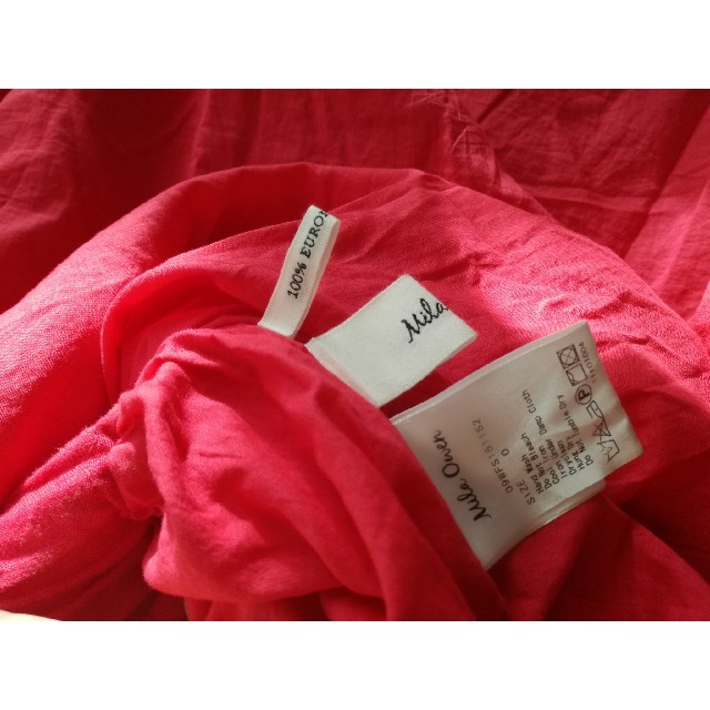 Mila Owen(ミラオーウェン)の美品！ミラオーウェン♡ロゴT×リネンスカート♡赤~ピンク レディースのトップス(Tシャツ(半袖/袖なし))の商品写真