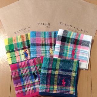 ラルフローレン(Ralph Lauren)の新品　ラルフローレン　タオル　ガーゼ　ハンカチ　5枚セット(ハンカチ)