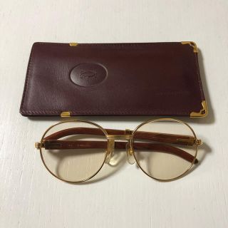 カルティエ(Cartier)のcartier ウッド サングラス 135b 90s(サングラス/メガネ)