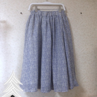 ダブルクローゼット(w closet)の手描き風 ストライプスカート(ひざ丈スカート)