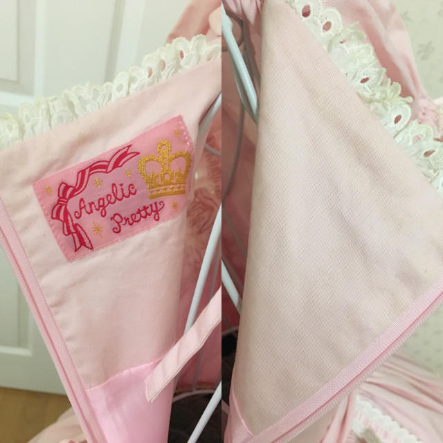 Angelic Pretty(アンジェリックプリティー)のAngelic Pretty はしごレース ワンピース ピンク レディースのワンピース(ひざ丈ワンピース)の商品写真