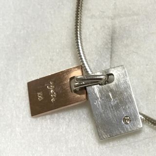 アガット(agete)のagete ネックレス  シルバー・k10・ダイヤモンド0.01ct 刻印有(ネックレス)