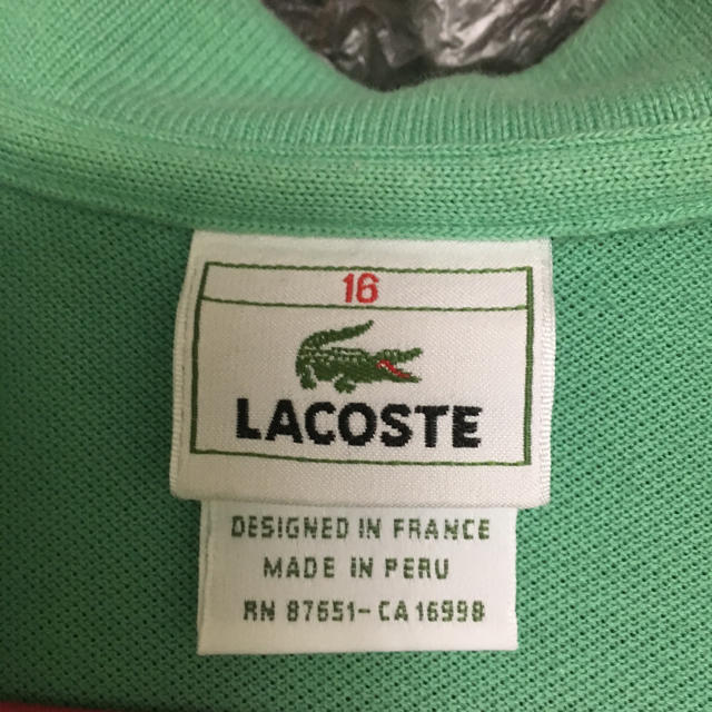 LACOSTE(ラコステ)の★美品★ラコステ ポロシャツ ライトグリーン/キッズ16 メンズのトップス(ポロシャツ)の商品写真