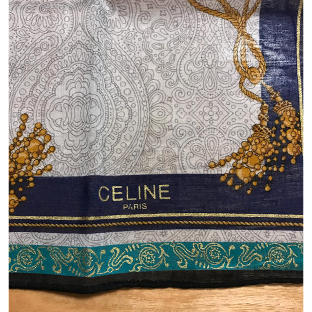 celine(セリーヌ)の※値下げ!!※【新品】セリーヌ CELINE スカーフ ハンカチ グレー系 レディースのファッション小物(バンダナ/スカーフ)の商品写真