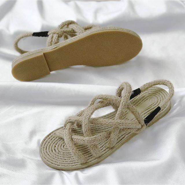●Rin☆様専用●エスパドリーユ風 ナチュラルロープサンダル【36】ベージュ レディースの靴/シューズ(サンダル)の商品写真