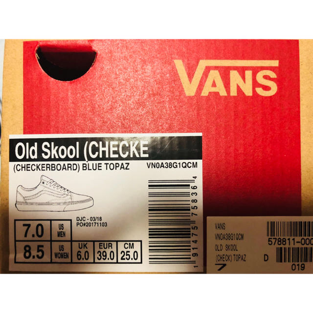 VANS(ヴァンズ)のVANS★バンズ オールドスクール チェッカーボード★ブルートパーズ★25cm レディースの靴/シューズ(スニーカー)の商品写真