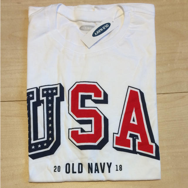 Old Navy(オールドネイビー)の2018年限定★OLD NAVY レディースSサイズ USAロゴTシャツ レディースのトップス(Tシャツ(半袖/袖なし))の商品写真