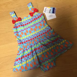 キッズフォーレ(KIDS FORET)の新品 キッズフォーレ 100cm 水着 女の子 子供 キッズ フルーツ柄(水着)