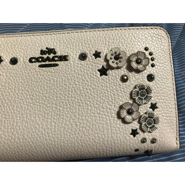 coach コーチ 新品 長財布 ティーローズ 本革 白