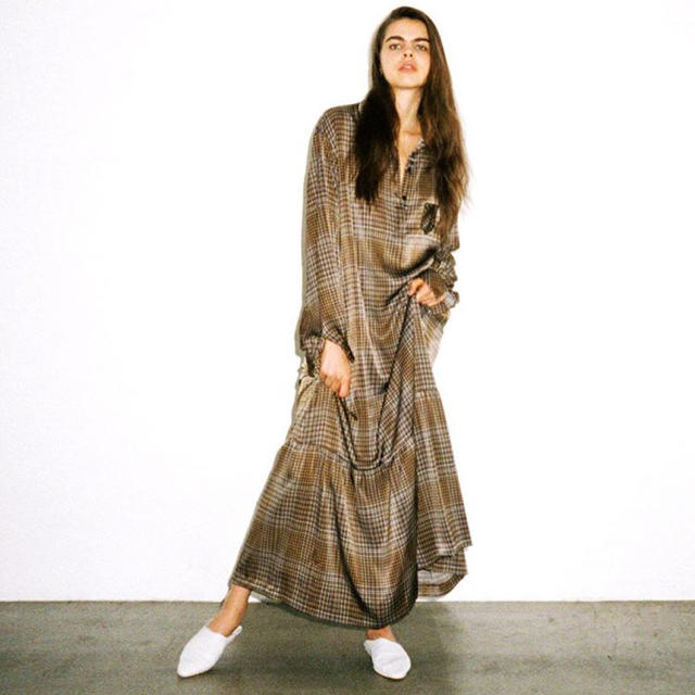 BEAUTY&YOUTH UNITED ARROWS(ビューティアンドユースユナイテッドアローズ)のsolov check skipper dress レディースのワンピース(ロングワンピース/マキシワンピース)の商品写真