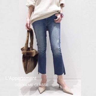 アパルトモンドゥーズィエムクラス(L'Appartement DEUXIEME CLASSE)のタグ有り新品⭐️MOTHER INSIDER CROP BLUE DENIM(デニム/ジーンズ)