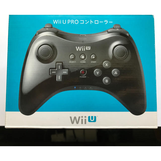 Wii U(ウィーユー)のWiiU PRO  コントローラー  ブラック 純正品！ エンタメ/ホビーのゲームソフト/ゲーム機本体(家庭用ゲーム機本体)の商品写真