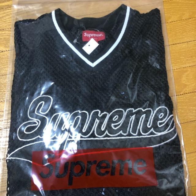 Tシャツ/カットソー(半袖/袖なし)Supreme Mesh Baseball Top BLACK