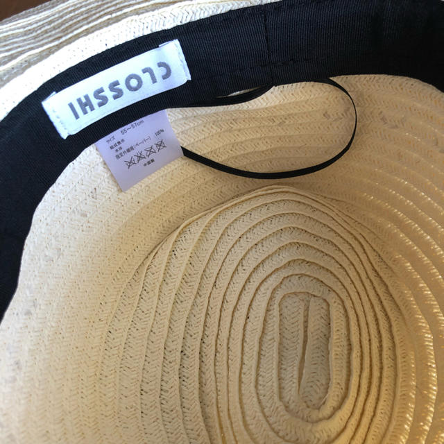 しまむら(シマムラ)の【55~57】麦わら帽子 ハット 白 アイボリー レディースの帽子(麦わら帽子/ストローハット)の商品写真