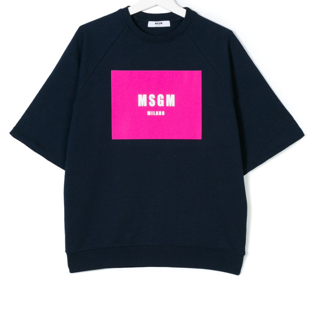 MSGM(エムエスジイエム)のMSGM ネオンカラーレーストップス&ボックスロゴスウェットTシャツ レディースのトップス(Tシャツ(半袖/袖なし))の商品写真