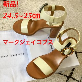 マークジェイコブス(MARC JACOBS)の新品未使用!マークジェイコブス パテントカーフチャンキーヒール 24.5~25㎝(サンダル)