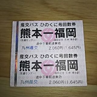 ひのくに号　高速バス　回数券(その他)