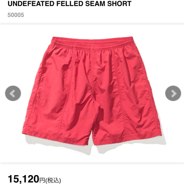 UNDEFEATED(アンディフィーテッド)の※Rugged様専用  Undefeated ショートパンツ レッド Mサイズ メンズのパンツ(ショートパンツ)の商品写真