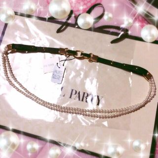 ロイヤルパーティー(ROYAL PARTY)の♡ロイパ ロングパールベルト♡ブラック(ベルト)