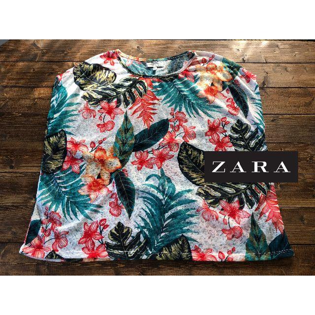 ZARA(ザラ)のZARA 肩開き！ボタニカルTシャツ レディースのトップス(Tシャツ(半袖/袖なし))の商品写真