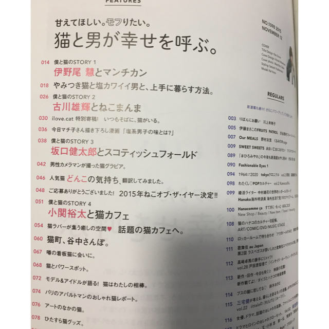 Hey! Say! JUMP(ヘイセイジャンプ)のHanako  no.1098  伊野尾慧 猫と男が幸せを呼ぶ エンタメ/ホビーのタレントグッズ(アイドルグッズ)の商品写真