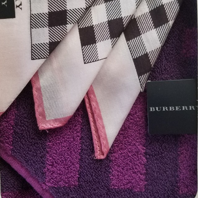 BURBERRY(バーバリー)のBURBERRY バーバリー ハンカチ タオルハンカチ 2枚セット 新品 メンズのファッション小物(ハンカチ/ポケットチーフ)の商品写真